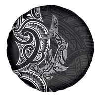 New Zealand Hammerhead Shark Spare Tire Cover Maori Haehae Mangopare Black - Polynesian Pride
