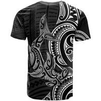 New Zealand Hammerhead Shark T Shirt Maori Haehae Mangopare Black - Polynesian Pride