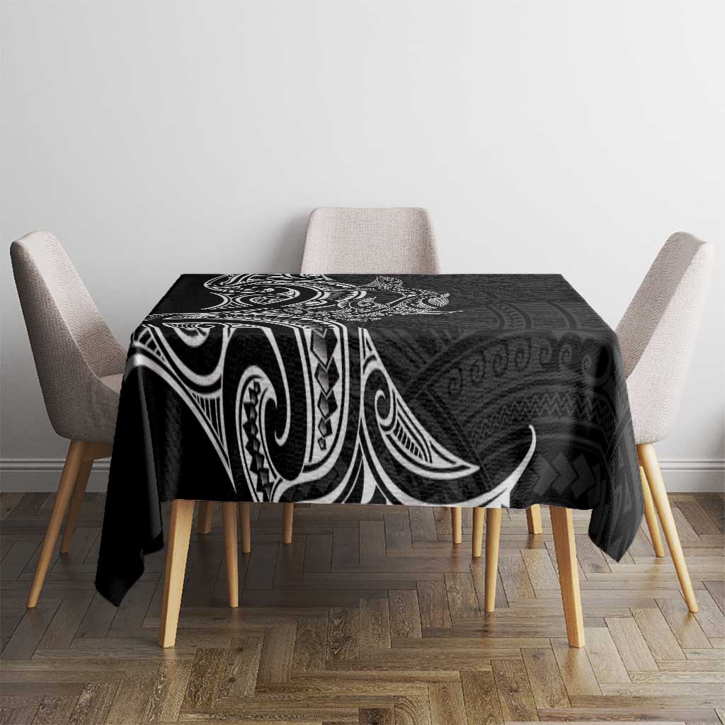 New Zealand Hammerhead Shark Tablecloth Maori Haehae Mangopare Black - Polynesian Pride