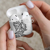 New Zealand Hammerhead Shark AirPods Case Maori Haehae Mangopare White - Polynesian Pride