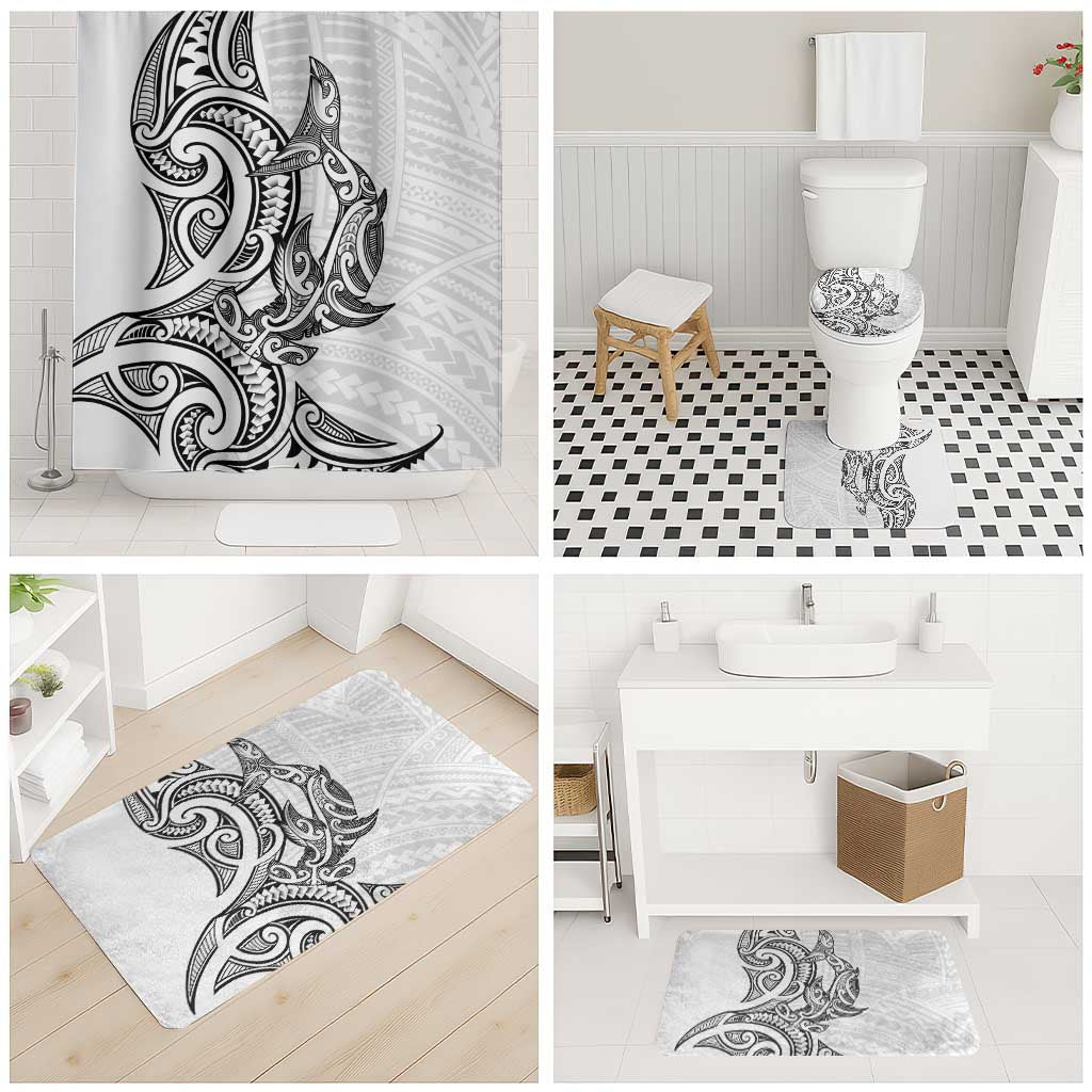 New Zealand Hammerhead Shark Bathroom Set Maori Haehae Mangopare White - Polynesian Pride