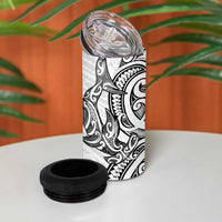 New Zealand Hammerhead Shark 4 in 1 Can Cooler Tumbler Maori Haehae Mangopare White - Polynesian Pride