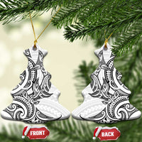 New Zealand Hammerhead Shark Ceramic Ornament Maori Haehae Mangopare White - Polynesian Pride