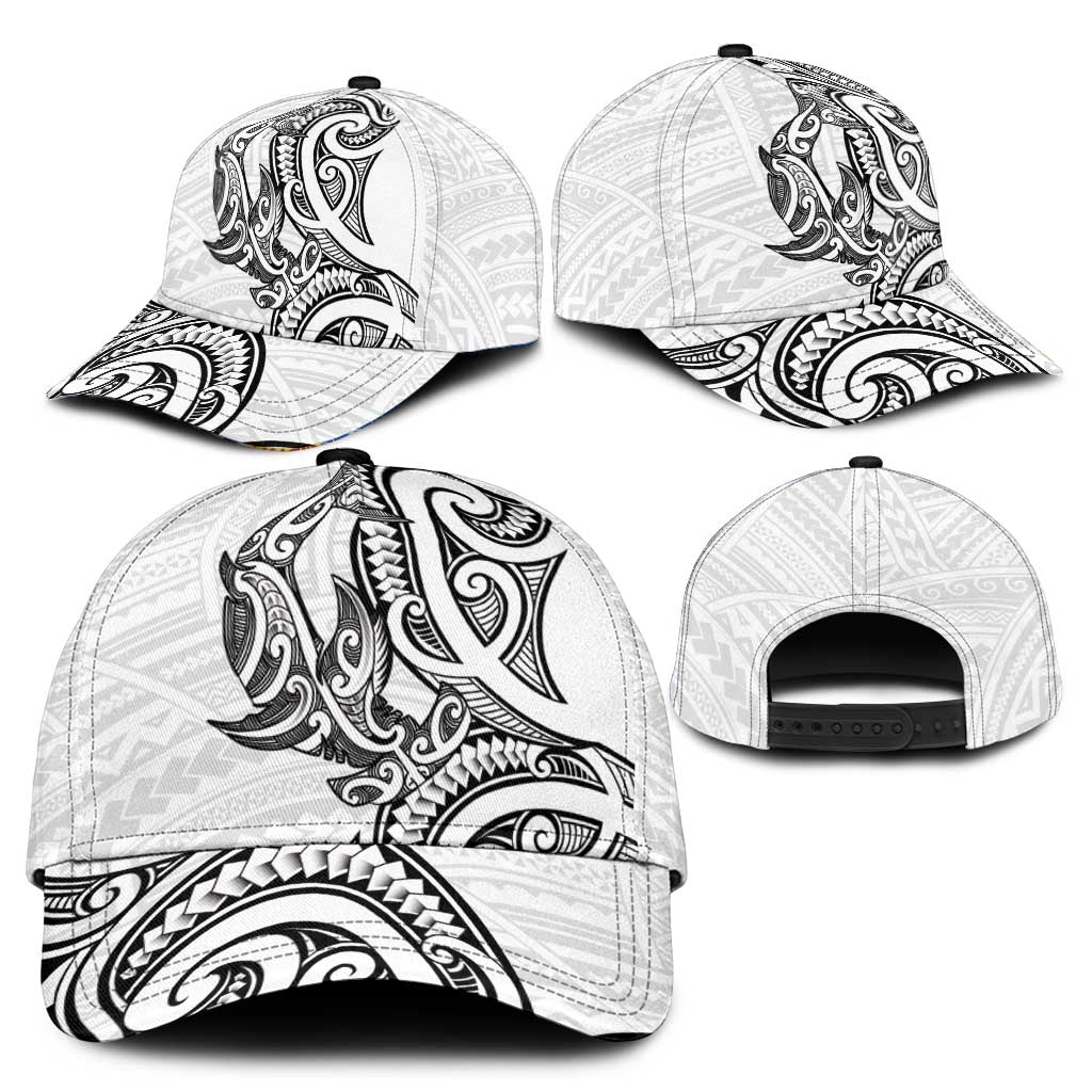 New Zealand Hammerhead Shark Classic Cap Maori Haehae Mangopare White - Polynesian Pride