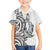 New Zealand Hammerhead Shark Family Matching Off Shoulder Maxi Dress and Hawaiian Shirt Maori Haehae Mangopare White - Polynesian Pride