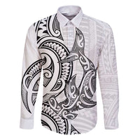 New Zealand Hammerhead Shark Family Matching Puletasi and Hawaiian Shirt Maori Haehae Mangopare White - Polynesian Pride
