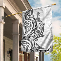 New Zealand Hammerhead Shark Garden Flag Maori Haehae Mangopare White - Polynesian Pride