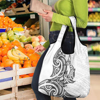 New Zealand Hammerhead Shark Grocery Bag Maori Haehae Mangopare White - Polynesian Pride