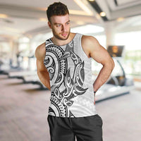 New Zealand Hammerhead Shark Men Tank Top Maori Haehae Mangopare White - Polynesian Pride