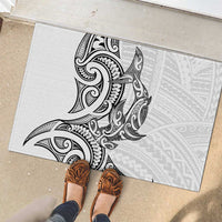 New Zealand Hammerhead Shark Rubber Doormat Maori Haehae Mangopare White - Polynesian Pride