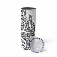 New Zealand Hammerhead Shark Skinny Tumbler Maori Haehae Mangopare White - Polynesian Pride