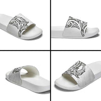 New Zealand Hammerhead Shark Slide Sandals Maori Haehae Mangopare White - Polynesian Pride