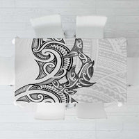 New Zealand Hammerhead Shark Tablecloth Maori Haehae Mangopare White - Polynesian Pride