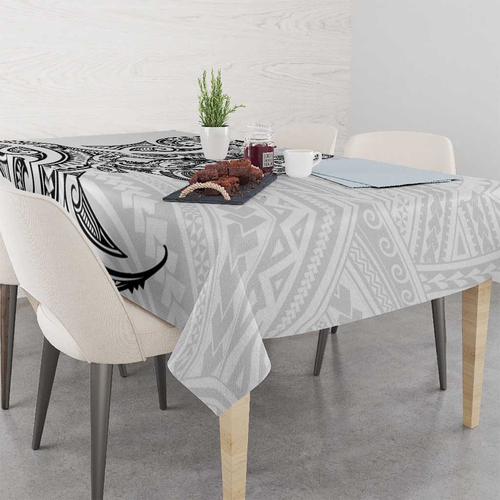 New Zealand Hammerhead Shark Tablecloth Maori Haehae Mangopare White - Polynesian Pride
