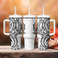 New Zealand Hammerhead Shark Tumbler With Handle Maori Haehae Mangopare White - Polynesian Pride