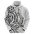 New Zealand Hammerhead Shark Zip Hoodie Maori Haehae Mangopare White - Polynesian Pride