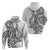 New Zealand Hammerhead Shark Zip Hoodie Maori Haehae Mangopare White - Polynesian Pride