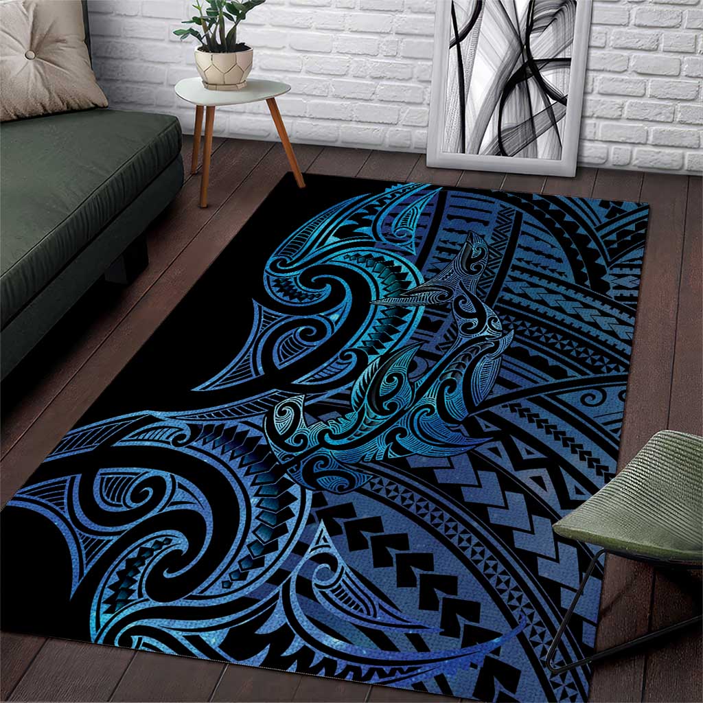 New Zealand Hammerhead Shark Area Rug Maori Haehae Mangopare Galaxy - Polynesian Pride