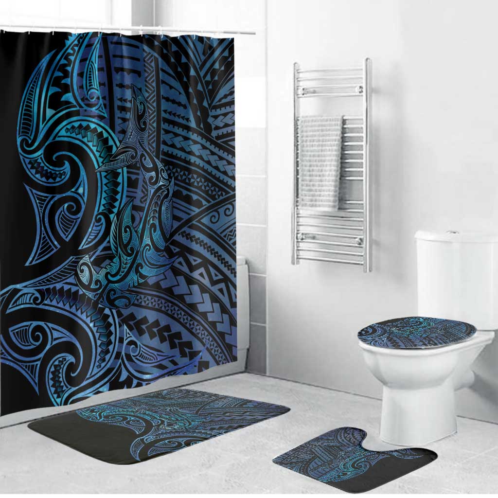 New Zealand Hammerhead Shark Bathroom Set Maori Haehae Mangopare Galaxy - Polynesian Pride