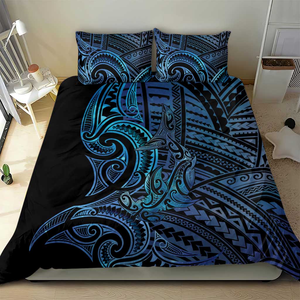 New Zealand Hammerhead Shark Bedding Set Maori Haehae Mangopare Galaxy - Polynesian Pride
