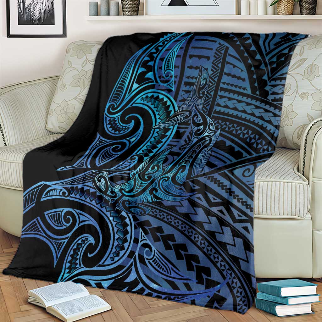 New Zealand Hammerhead Shark Blanket Maori Haehae Mangopare Galaxy - Polynesian Pride