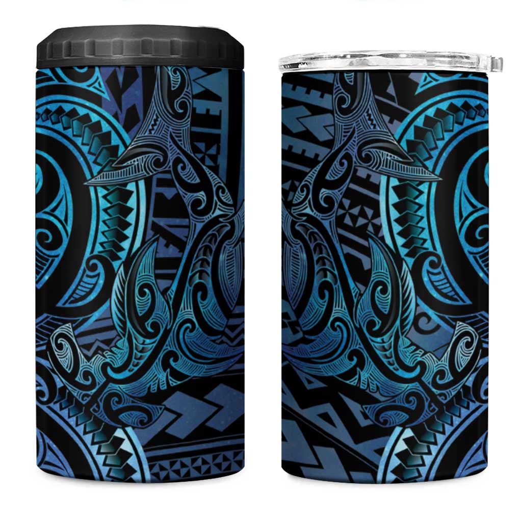New Zealand Hammerhead Shark 4 in 1 Can Cooler Tumbler Maori Haehae Mangopare Galaxy - Polynesian Pride