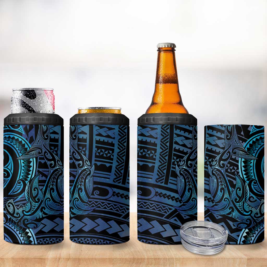New Zealand Hammerhead Shark 4 in 1 Can Cooler Tumbler Maori Haehae Mangopare Galaxy - Polynesian Pride