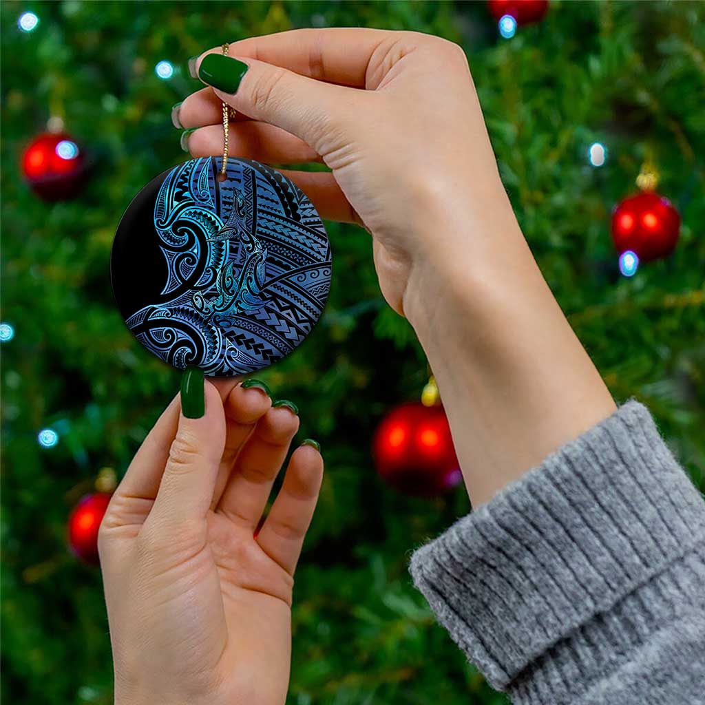 New Zealand Hammerhead Shark Ceramic Ornament Maori Haehae Mangopare Galaxy - Polynesian Pride
