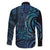New Zealand Hammerhead Shark Family Matching Long Sleeve Bodycon Dress and Hawaiian Shirt Maori Haehae Mangopare Galaxy - Polynesian Pride