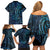 New Zealand Hammerhead Shark Family Matching Off Shoulder Short Dress and Hawaiian Shirt Maori Haehae Mangopare Galaxy - Polynesian Pride