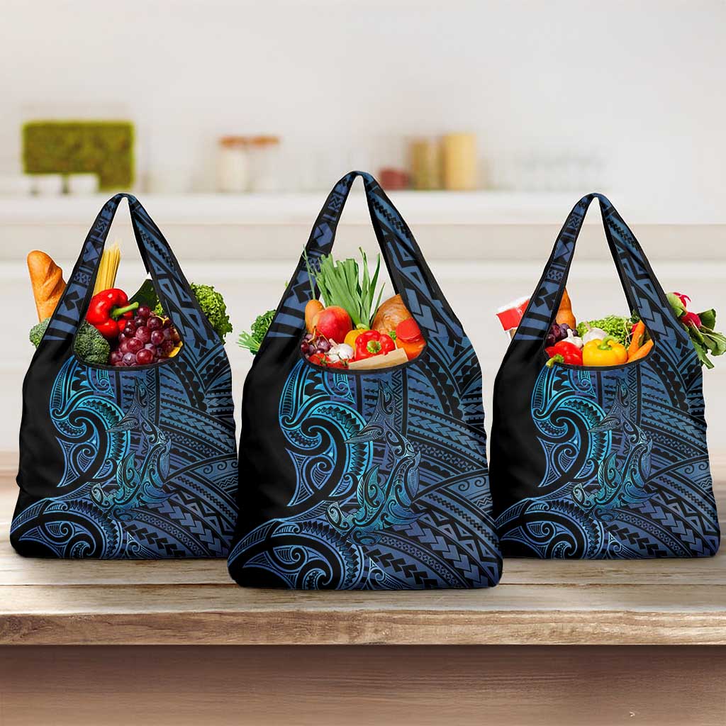 New Zealand Hammerhead Shark Grocery Bag Maori Haehae Mangopare Galaxy - Polynesian Pride
