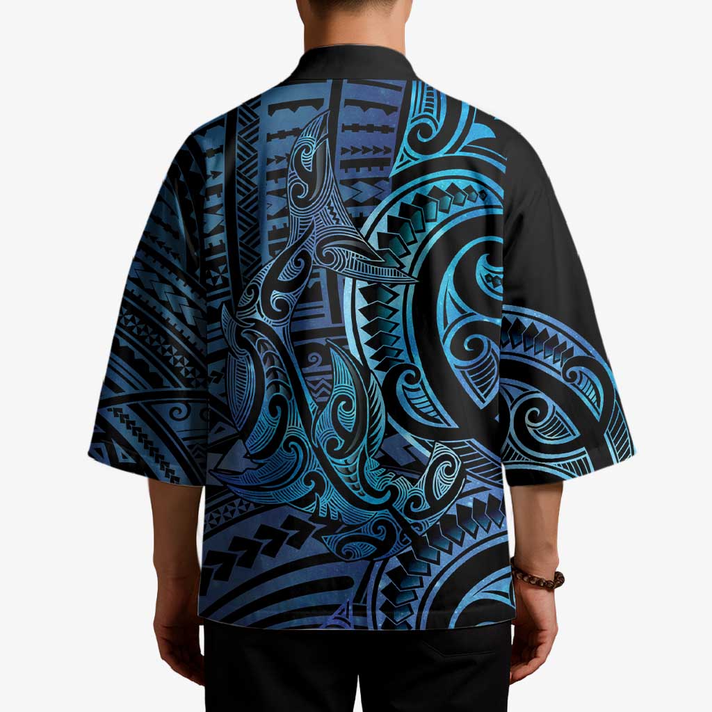 New Zealand Hammerhead Shark Kimono Maori Haehae Mangopare Galaxy - Polynesian Pride