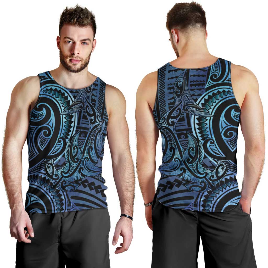 New Zealand Hammerhead Shark Men Tank Top Maori Haehae Mangopare Galaxy - Polynesian Pride