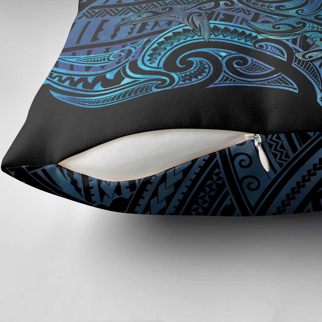 New Zealand Hammerhead Shark Pillow Cover Maori Haehae Mangopare Galaxy - Polynesian Pride