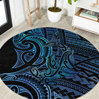 New Zealand Hammerhead Shark Round Carpet Maori Haehae Mangopare Galaxy - Polynesian Pride