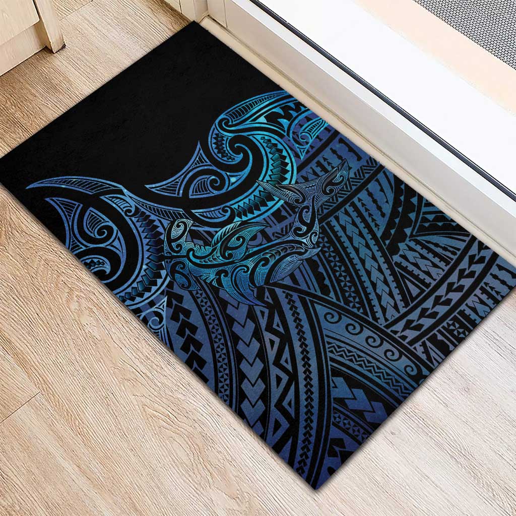 New Zealand Hammerhead Shark Rubber Doormat Maori Haehae Mangopare Galaxy - Polynesian Pride