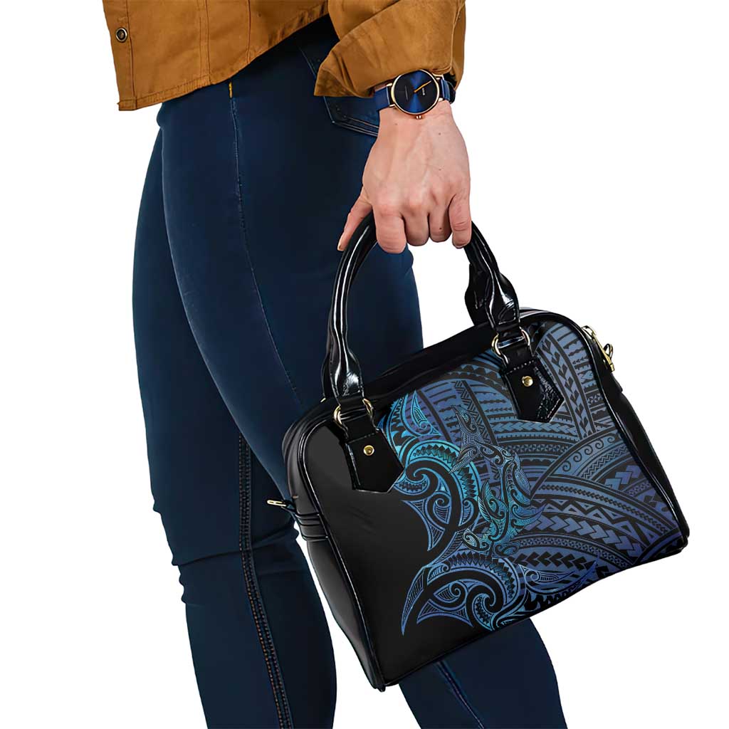 New Zealand Hammerhead Shark Shoulder Handbag Maori Haehae Mangopare Galaxy - Polynesian Pride