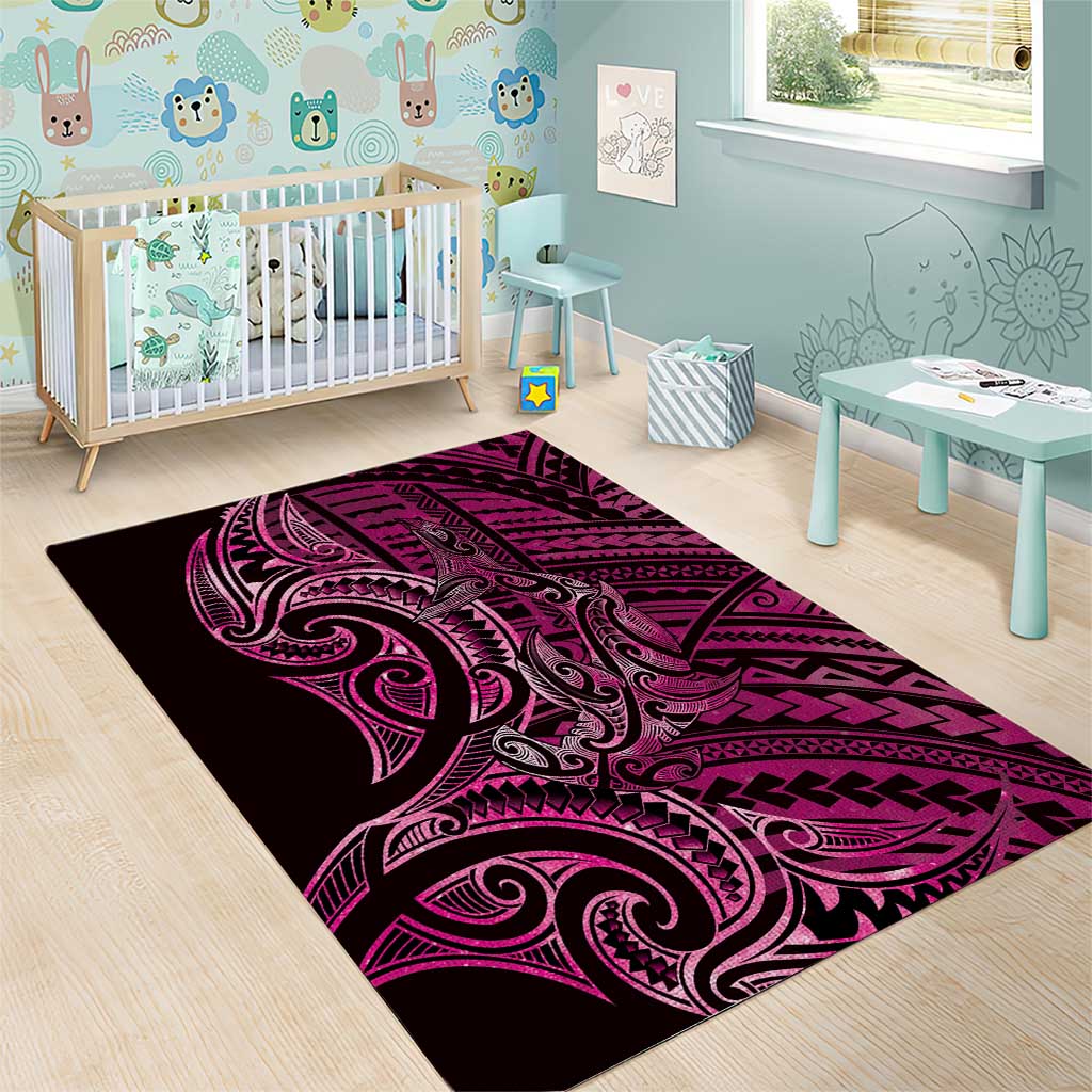 New Zealand Hammerhead Shark Area Rug Maori Haehae Mangopare Pink - Polynesian Pride