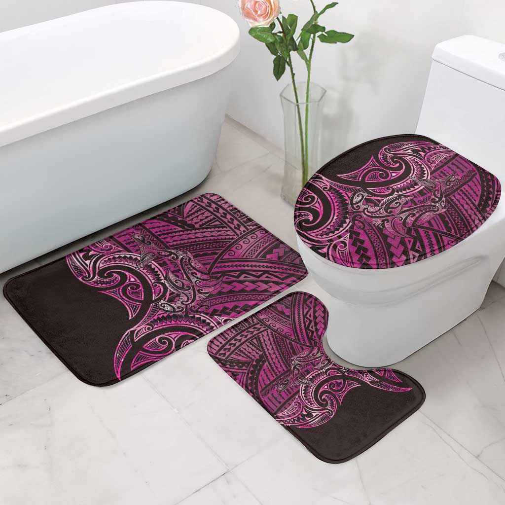 New Zealand Hammerhead Shark Bathroom Set Maori Haehae Mangopare Pink - Polynesian Pride