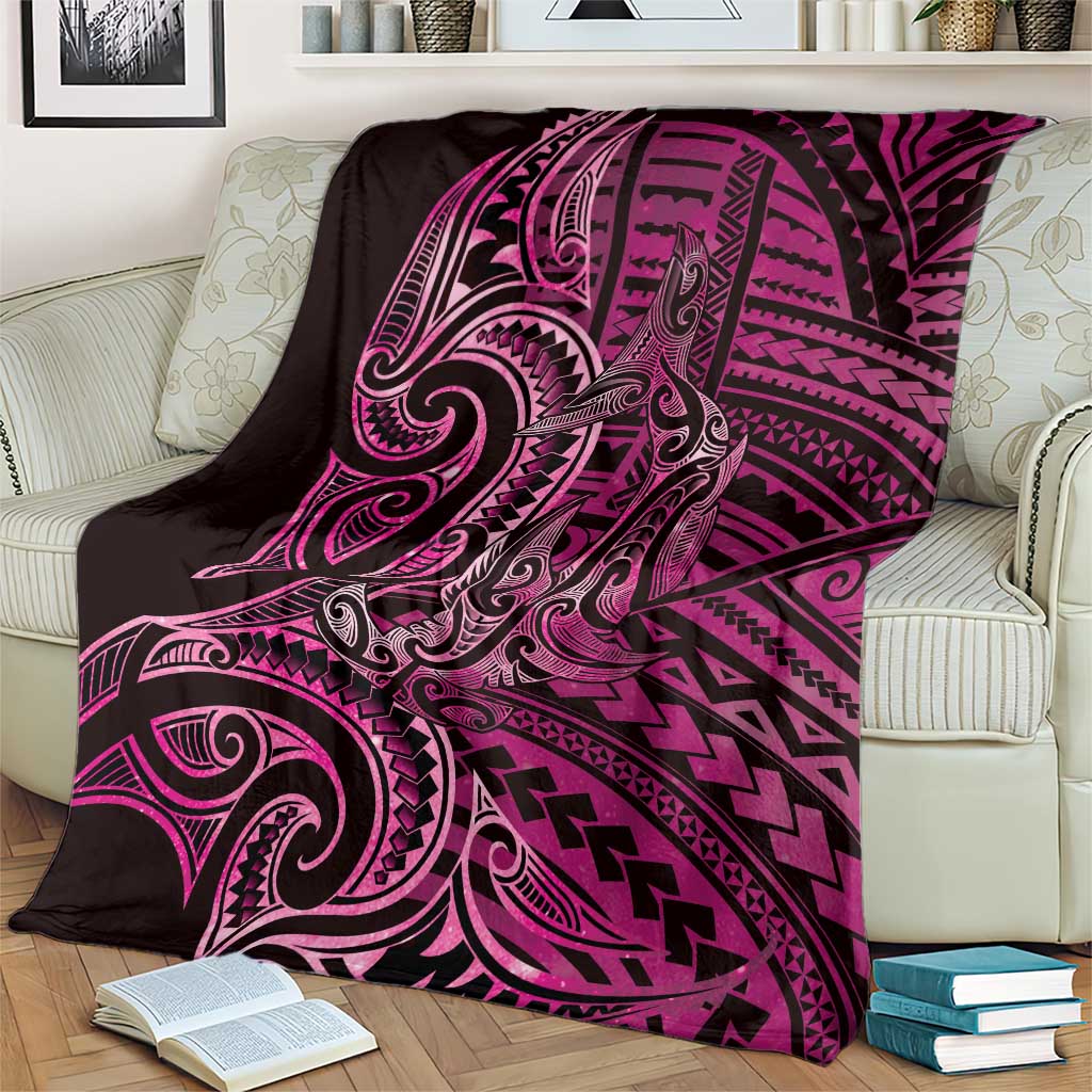 New Zealand Hammerhead Shark Blanket Maori Haehae Mangopare Pink - Polynesian Pride