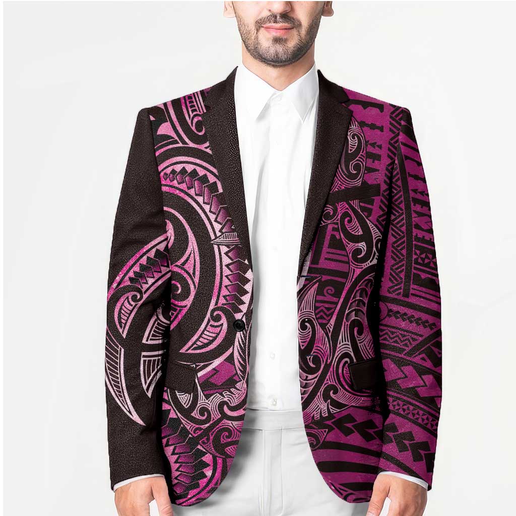 New Zealand Hammerhead Shark Blazer Maori Haehae Mangopare Pink - Polynesian Pride