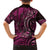 New Zealand Hammerhead Shark Family Matching Off Shoulder Short Dress and Hawaiian Shirt Maori Haehae Mangopare Pink - Polynesian Pride