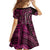 New Zealand Hammerhead Shark Family Matching Off Shoulder Short Dress and Hawaiian Shirt Maori Haehae Mangopare Pink - Polynesian Pride