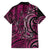 New Zealand Hammerhead Shark Family Matching Off Shoulder Short Dress and Hawaiian Shirt Maori Haehae Mangopare Pink - Polynesian Pride