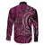 New Zealand Hammerhead Shark Family Matching Off Shoulder Short Dress and Hawaiian Shirt Maori Haehae Mangopare Pink - Polynesian Pride
