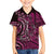 New Zealand Hammerhead Shark Family Matching Off Shoulder Short Dress and Hawaiian Shirt Maori Haehae Mangopare Pink - Polynesian Pride
