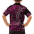 New Zealand Hammerhead Shark Family Matching Short Sleeve Bodycon Dress and Hawaiian Shirt Maori Haehae Mangopare Pink - Polynesian Pride