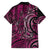 New Zealand Hammerhead Shark Family Matching Short Sleeve Bodycon Dress and Hawaiian Shirt Maori Haehae Mangopare Pink - Polynesian Pride