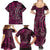 New Zealand Hammerhead Shark Family Matching Summer Maxi Dress and Hawaiian Shirt Maori Haehae Mangopare Pink - Polynesian Pride