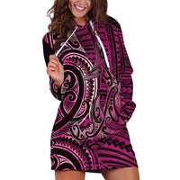 New Zealand Hammerhead Shark Hoodie Dress Maori Haehae Mangopare Pink - Polynesian Pride